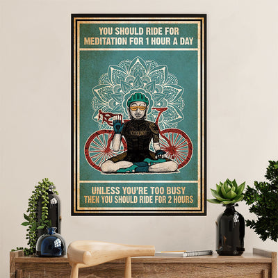 Cycling, Mountain Biking Canvas Wall Art Prints | Yoga Cycler | Home Décor Gift for Cycler