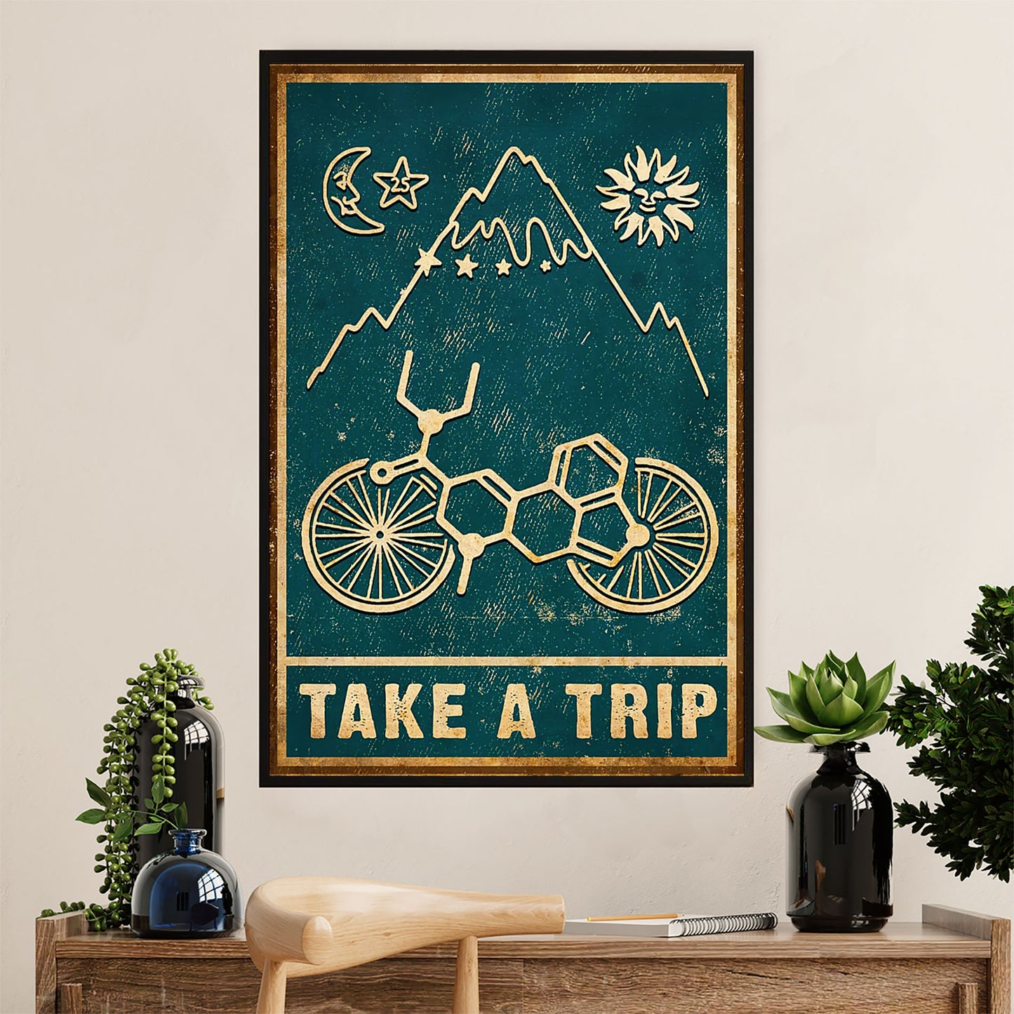 Cycling, Mountain Biking Poster Prints | Take A Trip | Wall Art Gift for Cycler