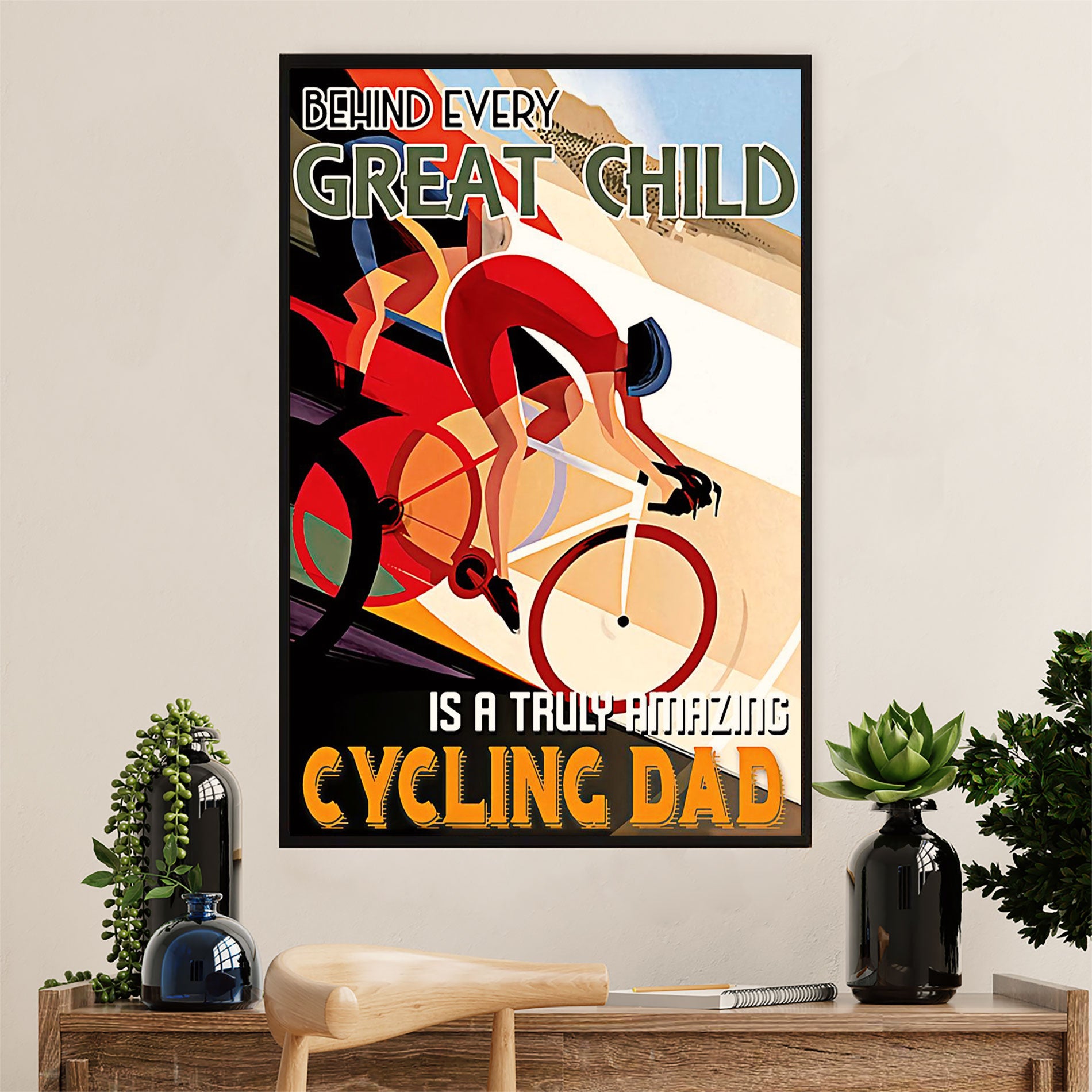 Cycling, Mountain Biking Canvas Wall Art Prints | Cycling Dad | Home Décor Gift for Cycler