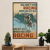 Cycling, Mountain Biking Canvas Wall Art Prints | Get Old When Stop Cycling | Home Décor Gift for Cycler