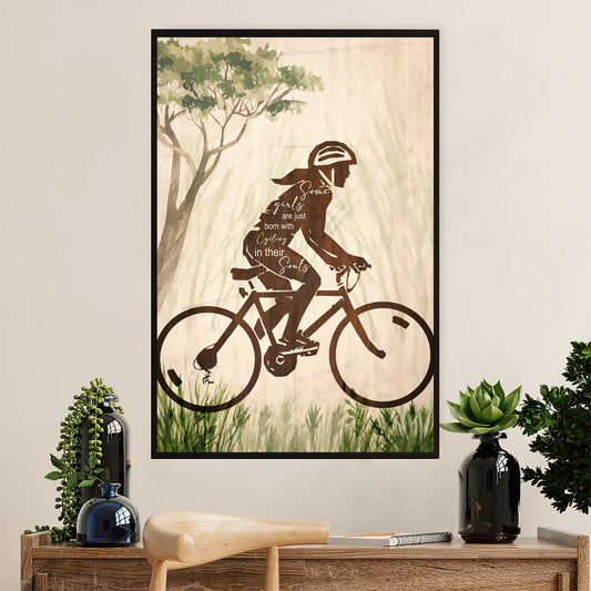 Cycling, Mountain Biking Poster Prints | Cycling Girl | Wall Art Gift for Cycler