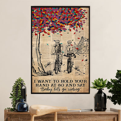 Cycling, Mountain Biking Canvas Wall Art Prints | Couple Cycling | Home Décor Gift for Cycler