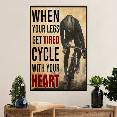 Cycling, Mountain Biking Poster Prints | Cycle With Your Heart | Wall Art Gift for Cycler