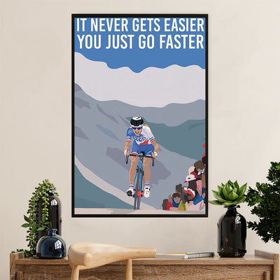 Cycling, Mountain Biking Canvas Wall Art Prints | Just Go Faster | Home Décor Gift for Cycler