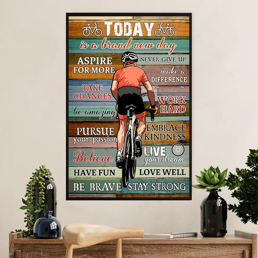 Cycling, Mountain Biking Canvas Wall Art Prints | Stay Strong | Home Décor Gift for Cycler