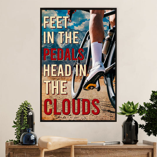 Cycling, Mountain Biking Canvas Wall Art Prints | Feet in the Pedals | Home Décor Gift for Cycler