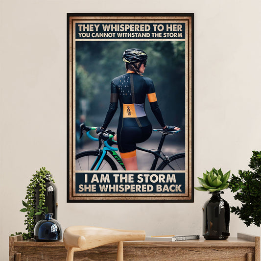 Cycling, Mountain Biking Canvas Wall Art Prints | I Am The Storm | Home Décor Gift for Cycler