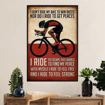 Cycling, Mountain Biking Canvas Wall Art Prints | I Ride | Home Décor Gift for Cycler