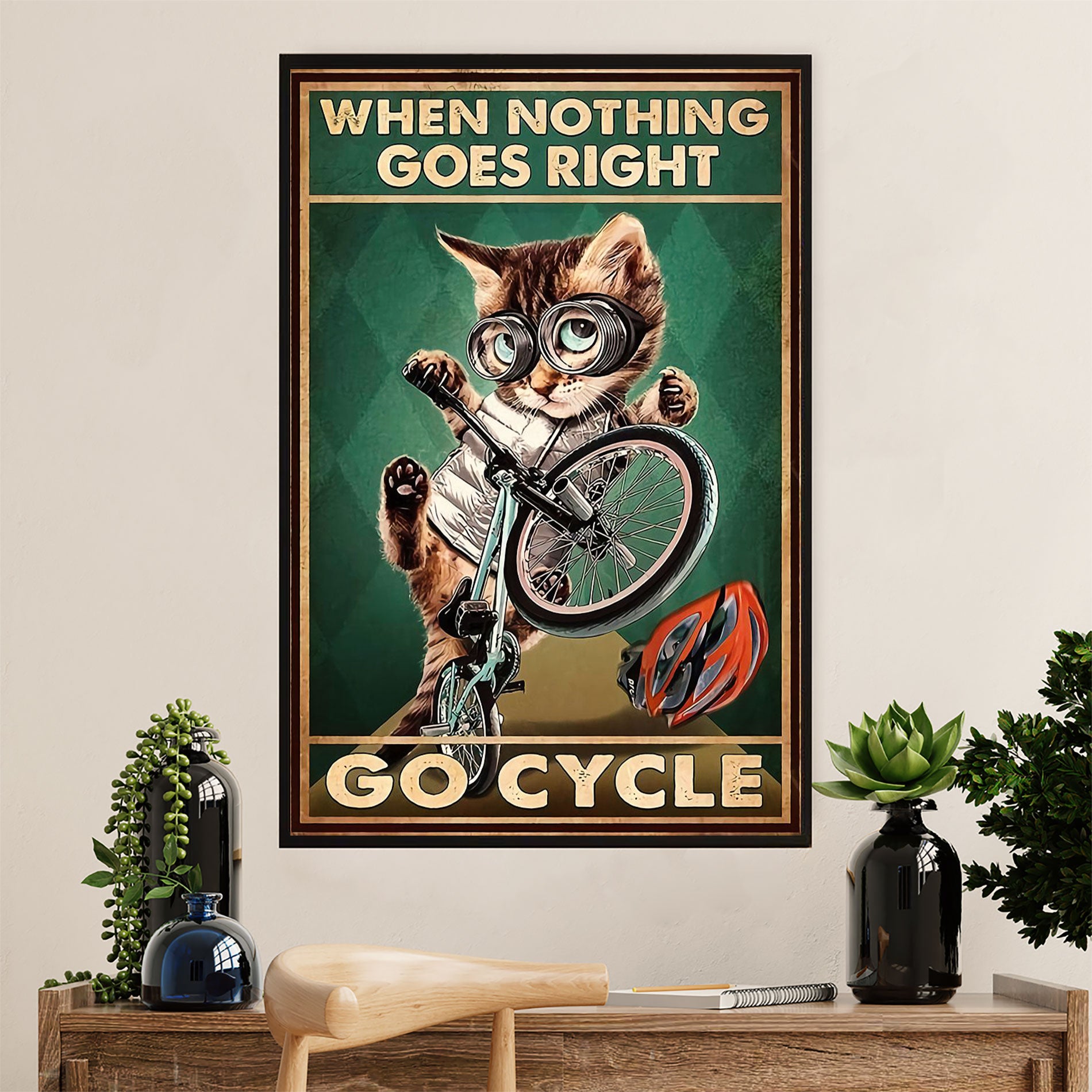 Cycling, Mountain Biking Poster Prints | Go Cycle | Wall Art Gift for Cycler