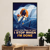 Cycling, Mountain Biking Canvas Wall Art Prints | Stop When I'm Done | Home Décor Gift for Cycler