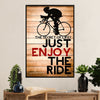 Cycling, Mountain Biking Poster Prints | Just Enjoy The Ride | Wall Art Gift for Cycler