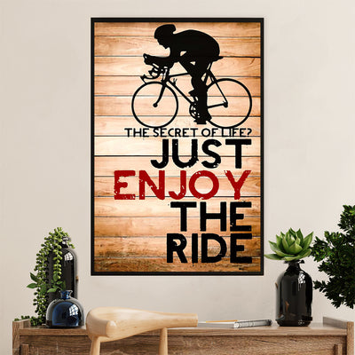 Cycling, Mountain Biking Canvas Wall Art Prints | Just Enjoy The Ride | Home Décor Gift for Cycler
