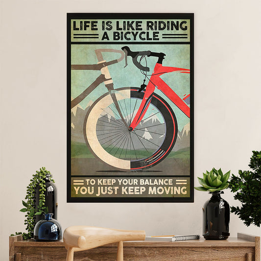 Cycling, Mountain Biking Canvas Wall Art Prints | Life is Like | Home Décor Gift for Cycler