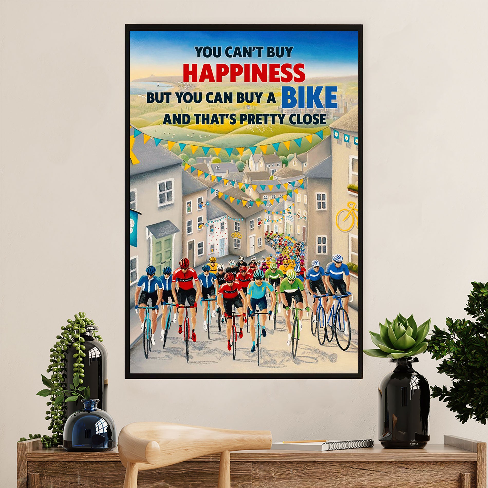 Cycling, Mountain Biking Canvas Wall Art Prints | You Can Buy A Bike | Home Décor Gift for Cycler