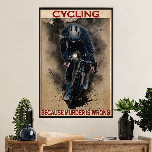 Cycling, Mountain Biking Poster Prints | Cycling Because | Wall Art Gift for Cycler