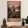 Cycling, Mountain Biking Poster Prints | Old Man Cycles | Wall Art Gift for Cycler