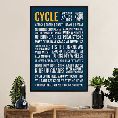 Cycling, Mountain Biking Canvas Wall Art Prints | Cycle | Home Décor Gift for Cycler