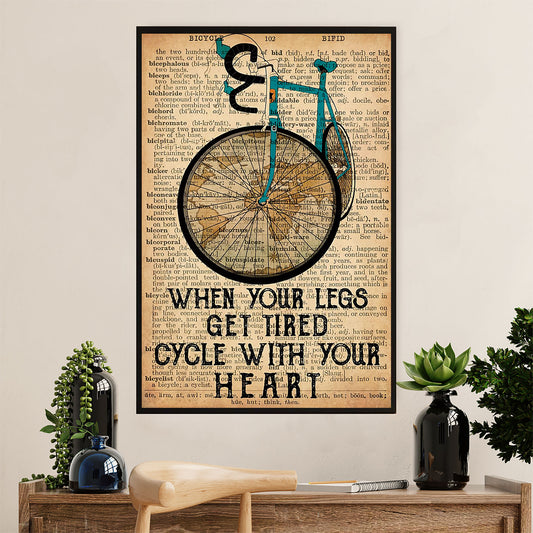 Cycling, Mountain Biking Poster Prints | Cycle With Your Heart | Wall Art Gift for Cycler