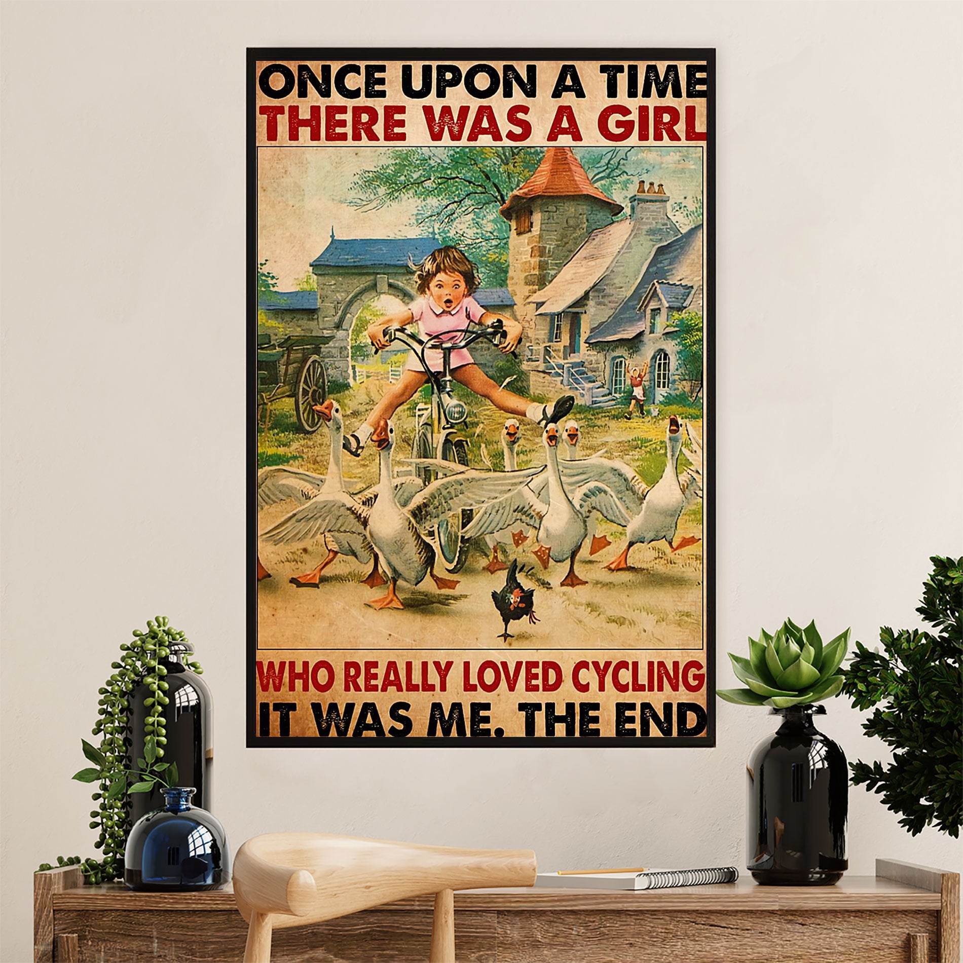 Cycling, Mountain Biking Canvas Wall Art Prints | Girl Loves Cycling | Home Décor Gift for Cycler