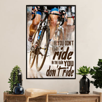 Cycling, Mountain Biking Poster Prints | Ride In The Rain | Wall Art Gift for Cycler