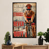Cycling, Mountain Biking Canvas Wall Art Prints | Never See Me Quit | Home Décor Gift for Cycler