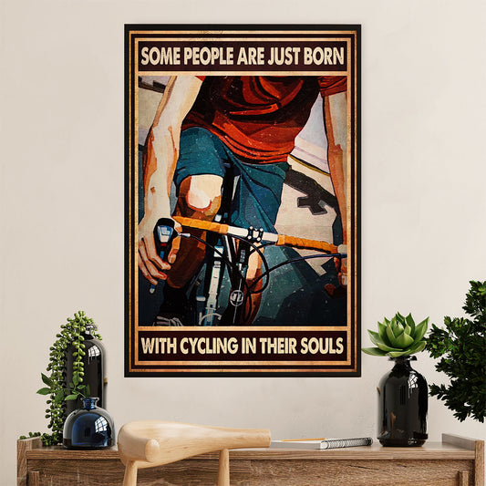 Cycling, Mountain Biking Poster Prints | Born With Cycling | Wall Art Gift for Cycler