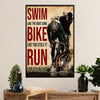 Cycling, Mountain Biking Canvas Wall Art Prints | Swim Like Boat Sunk | Home Décor Gift for Cycler