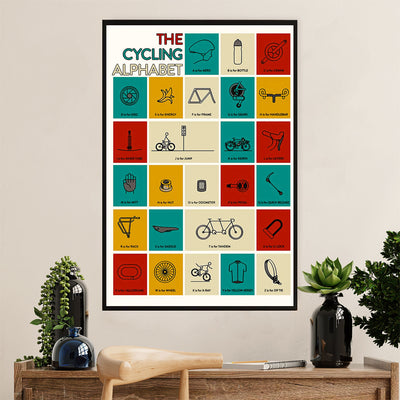 Cycling, Mountain Biking Poster Prints | Cycling Alphabet | Wall Art Gift for Cycler
