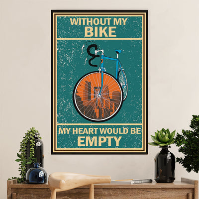 Cycling, Mountain Biking Canvas Wall Art Prints | Without My Bike | Home Décor Gift for Cycler