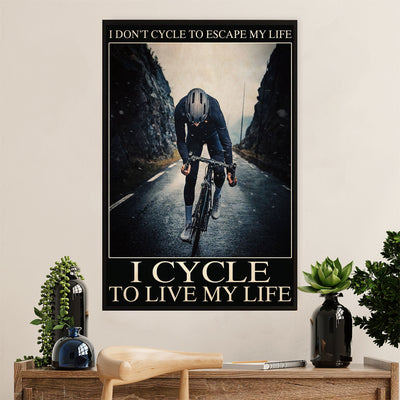 Cycling, Mountain Biking Canvas Wall Art Prints | Live My Life | Home Décor Gift for Cycler