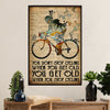 Cycling, Mountain Biking Canvas Wall Art Prints | Get Old When Stop Cycling | Home Décor Gift for Cycler
