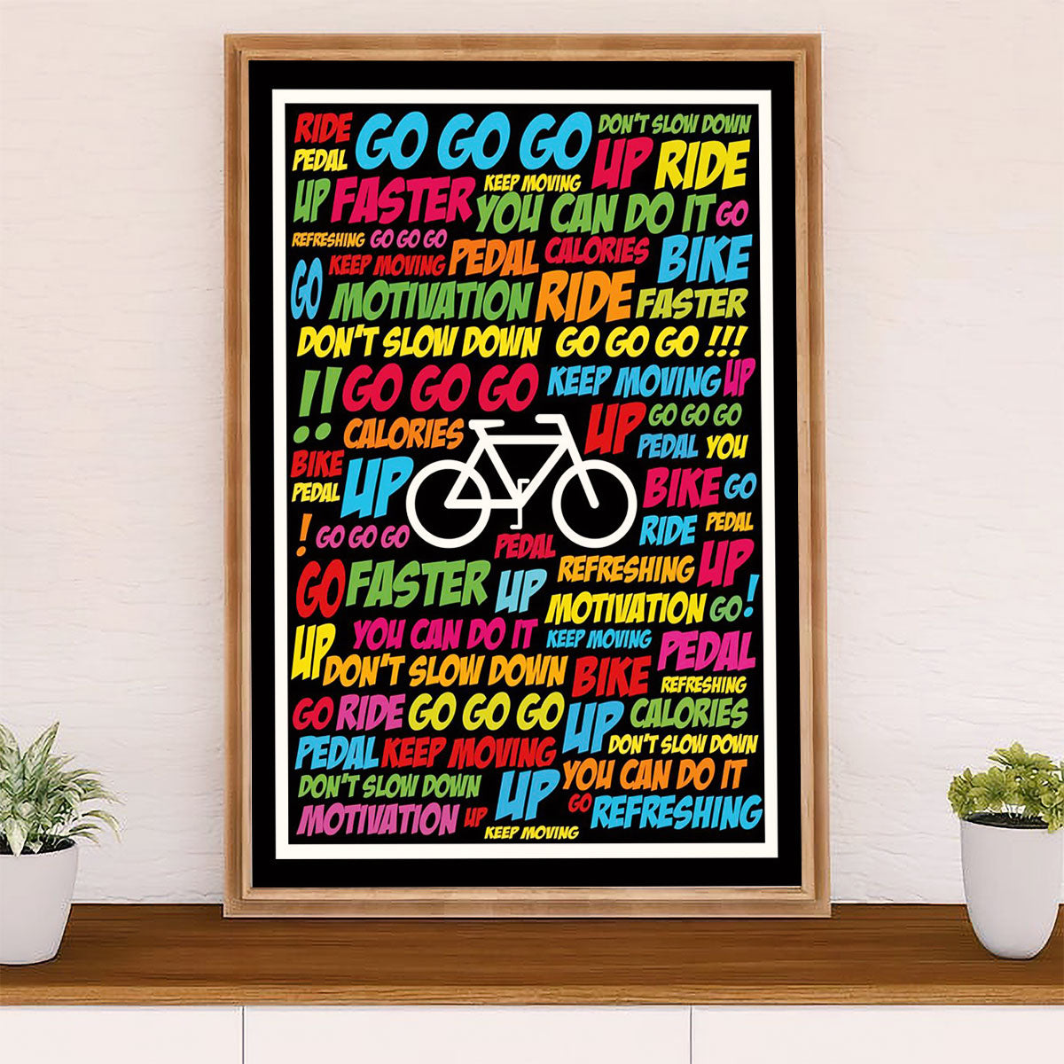 Cycling, Mountain Biking Canvas Wall Art Prints | GO GO GO | Home Décor Gift for Cycler