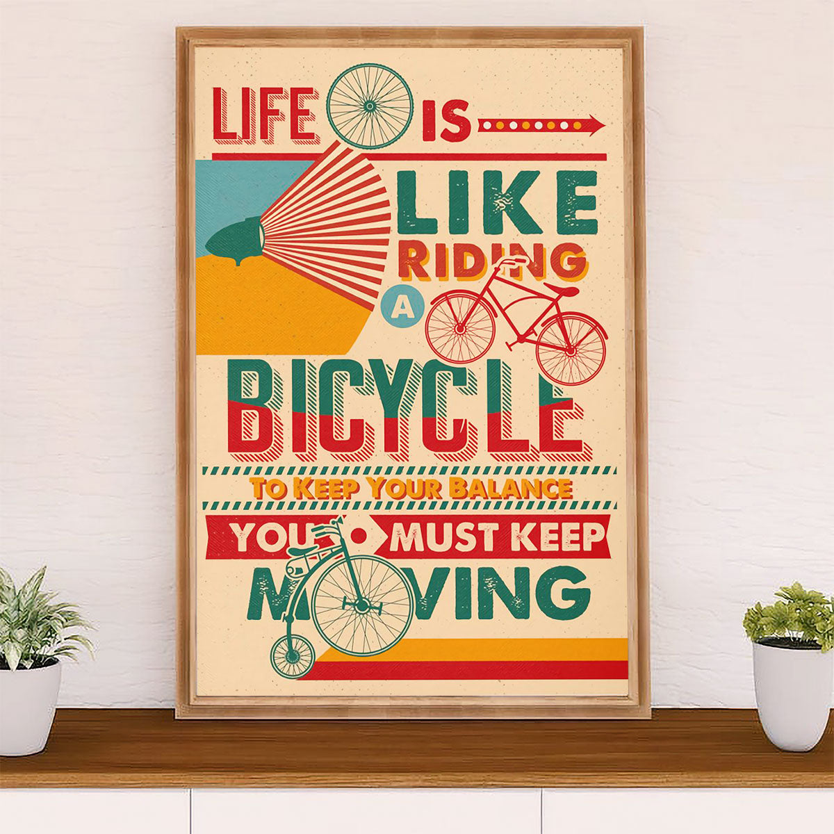 Cycling, Mountain Biking Canvas Wall Art Prints | Life is Like | Home Décor Gift for Cycler