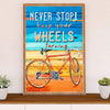 Cycling, Mountain Biking Canvas Wall Art Prints | Never Stop Your Wheels | Home Décor Gift for Cycler