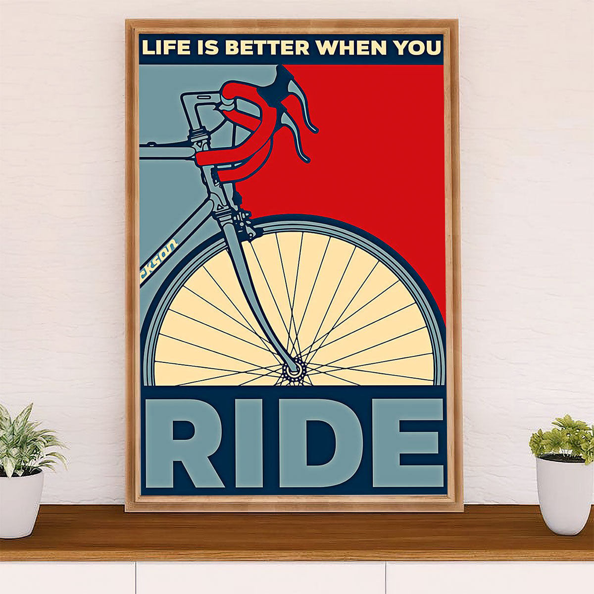 Cycling, Mountain Biking Canvas Wall Art Prints | Life is Better When You Ride | Home Décor Gift for Cycler