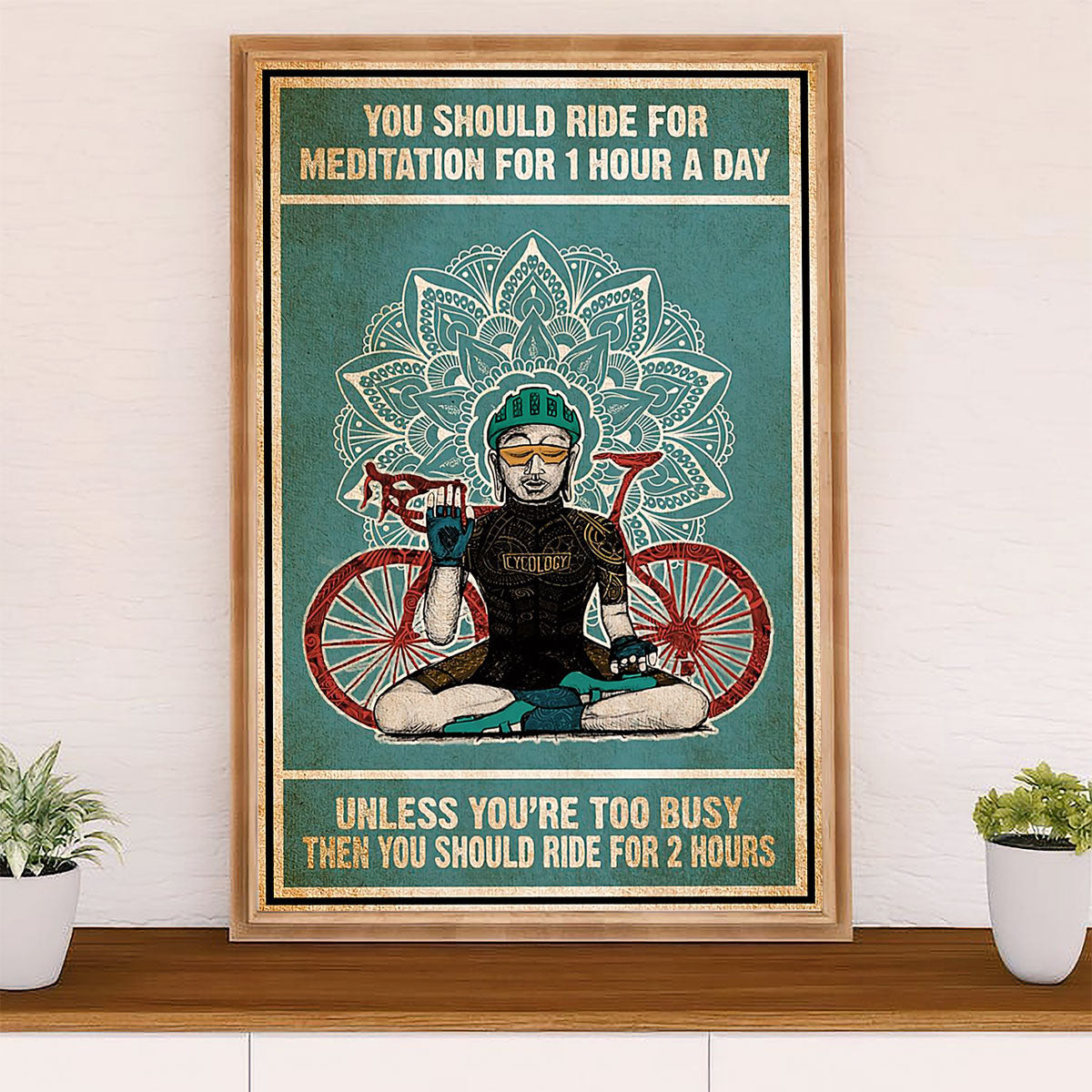 Cycling, Mountain Biking Canvas Wall Art Prints | Yoga Cycler | Home Décor Gift for Cycler