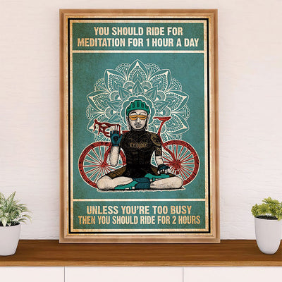 Cycling, Mountain Biking Canvas Wall Art Prints | Yoga Cycler | Home Décor Gift for Cycler
