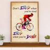Cycling, Mountain Biking Canvas Wall Art Prints | Stop When You're Done | Home Décor Gift for Cycler