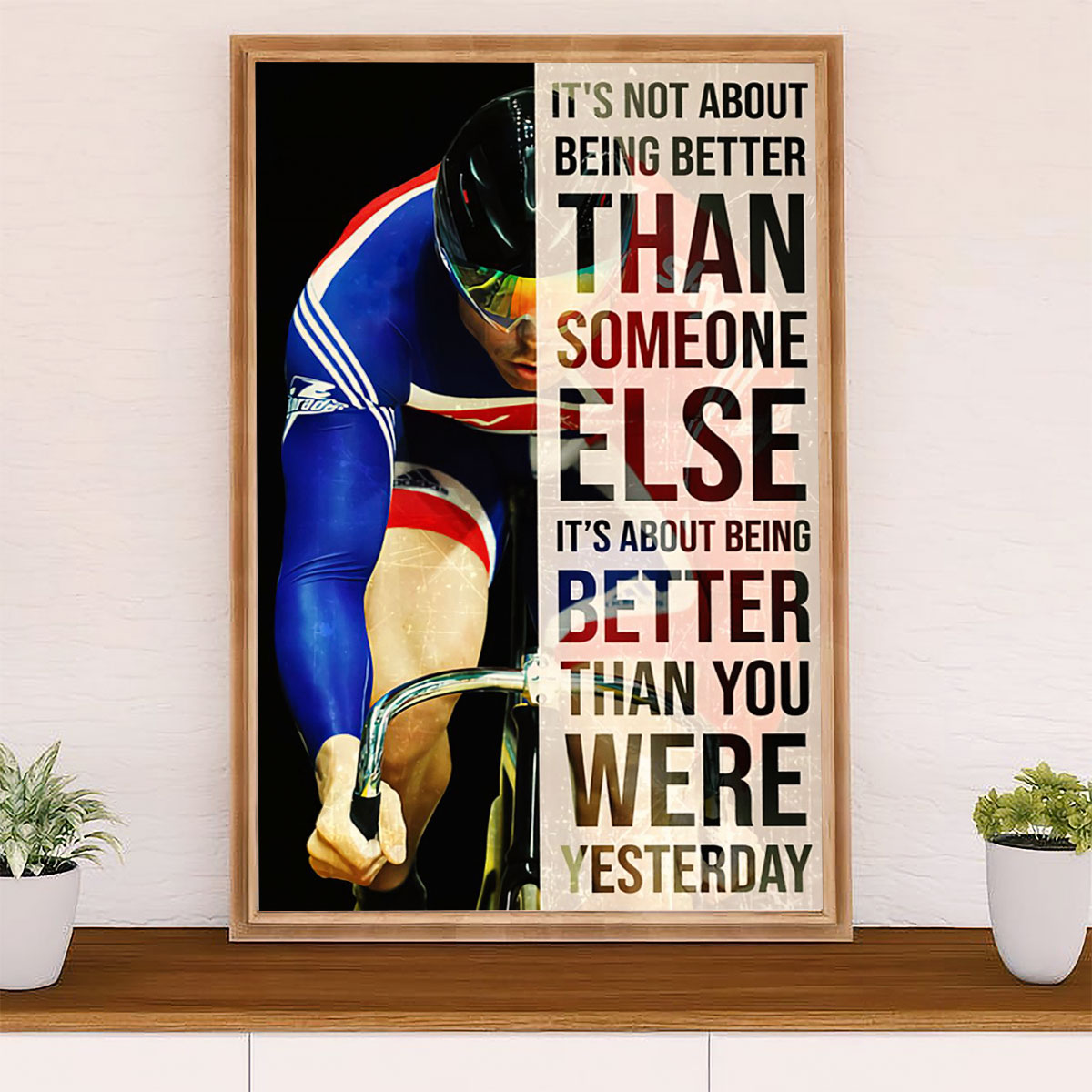 Cycling, Mountain Biking Canvas Wall Art Prints | Better Than Yesterday | Home Décor Gift for Cycler