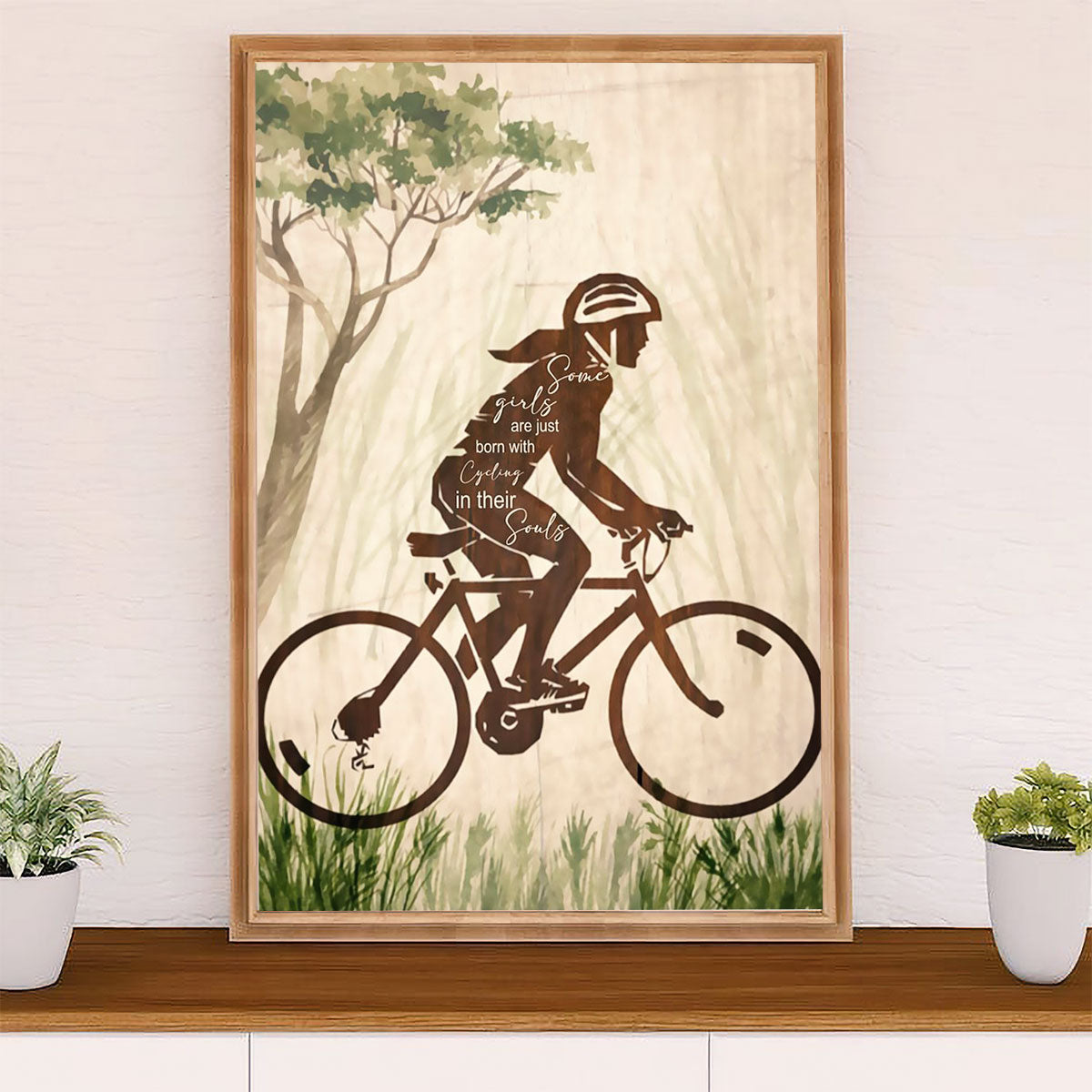 Cycling, Mountain Biking Poster Prints | Cycling Girl | Wall Art Gift for Cycler
