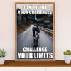 Cycling, Mountain Biking Canvas Wall Art Prints | Challenge Your Limits | Home Décor Gift for Cycler