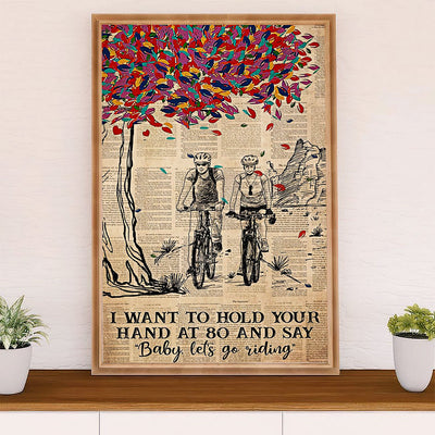 Cycling, Mountain Biking Poster Prints | Couple Cycling | Wall Art Gift for Cycler