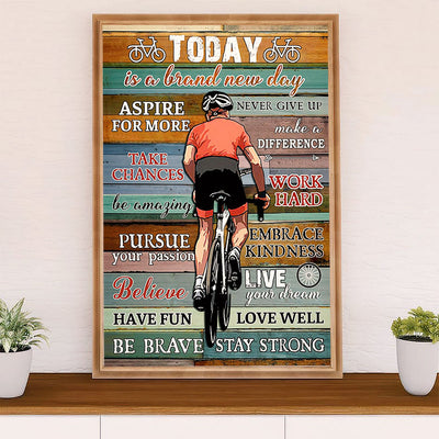 Cycling, Mountain Biking Poster Prints | Stay Strong | Wall Art Gift for Cycler