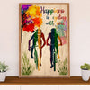 Cycling, Mountain Biking Canvas Wall Art Prints | Happiness is | Home Décor Gift for Cycler