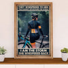 Cycling, Mountain Biking Poster Prints | I Am The Storm | Wall Art Gift for Cycler