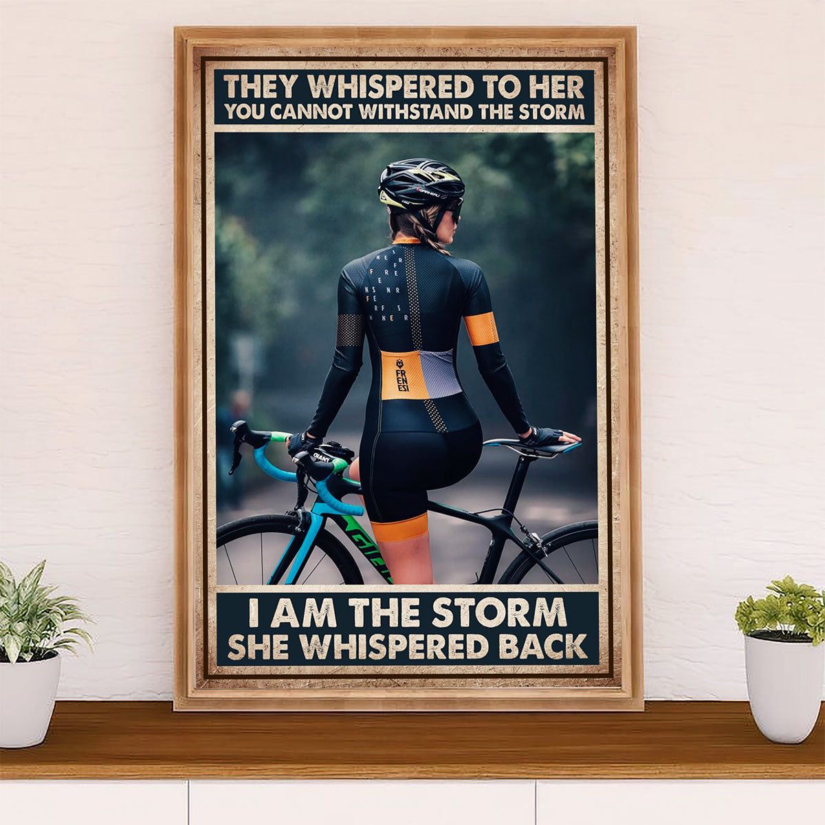 Cycling, Mountain Biking Canvas Wall Art Prints | I Am The Storm | Home Décor Gift for Cycler