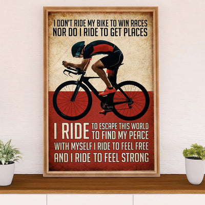 Cycling, Mountain Biking Poster Prints | I Ride | Wall Art Gift for Cycler