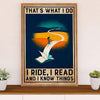 Cycling, Mountain Biking Canvas Wall Art Prints | Riding & Reading Books | Home Décor Gift for Cycler