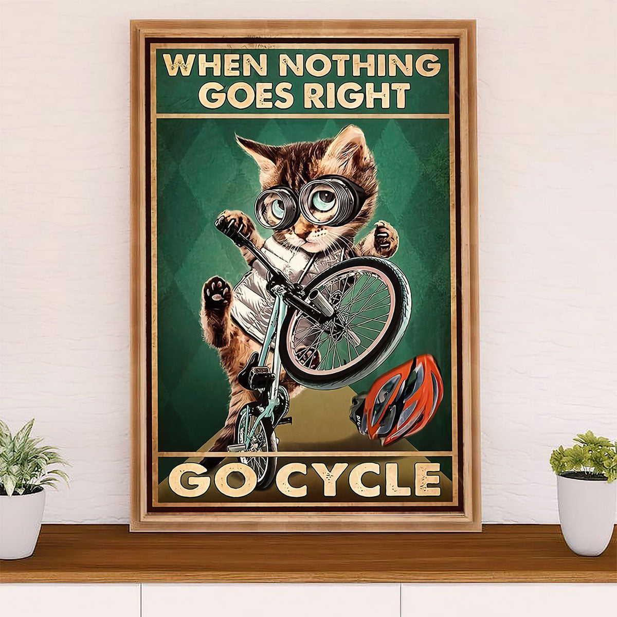 Cycling, Mountain Biking Canvas Wall Art Prints | Go Cycle | Home Décor Gift for Cycler