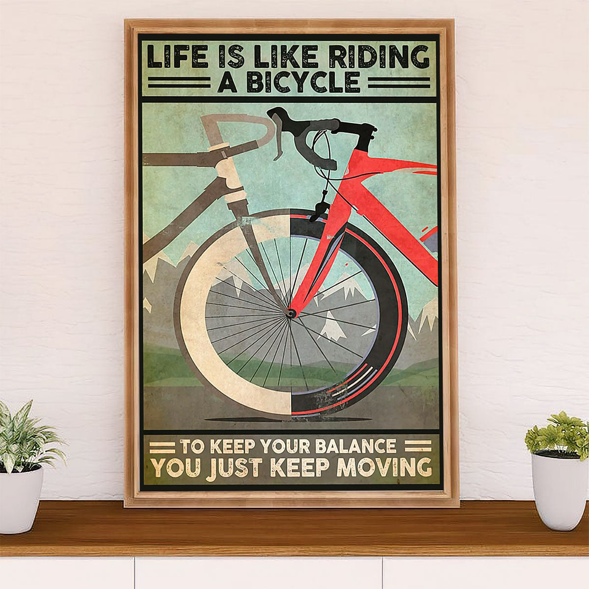 Cycling, Mountain Biking Canvas Wall Art Prints | Life is Like | Home Décor Gift for Cycler